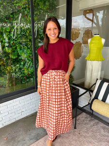 Raleigh Sleeveless Knit Sweater Top- Burgundy