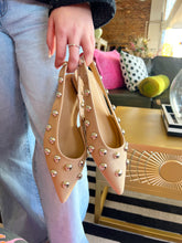 Load image into Gallery viewer, Arizona Studded Slingback Flats- Nude
