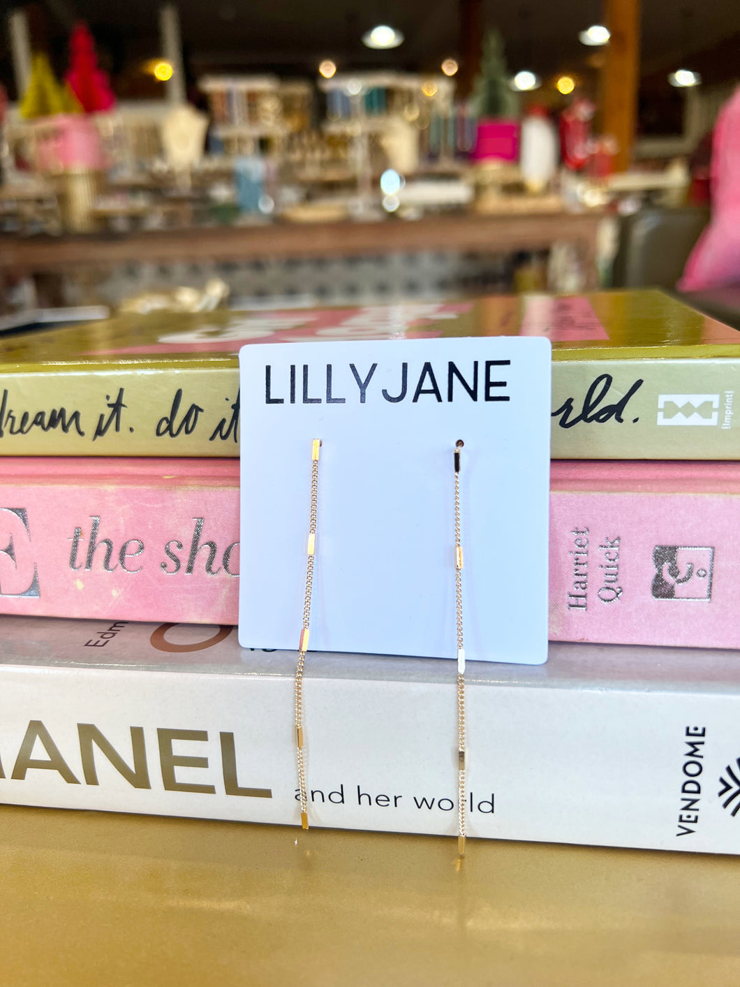 Gold Long Chain Drop Earrings