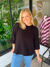 Load image into Gallery viewer, Ribbed Quarter Sleeve Round Neck Top
