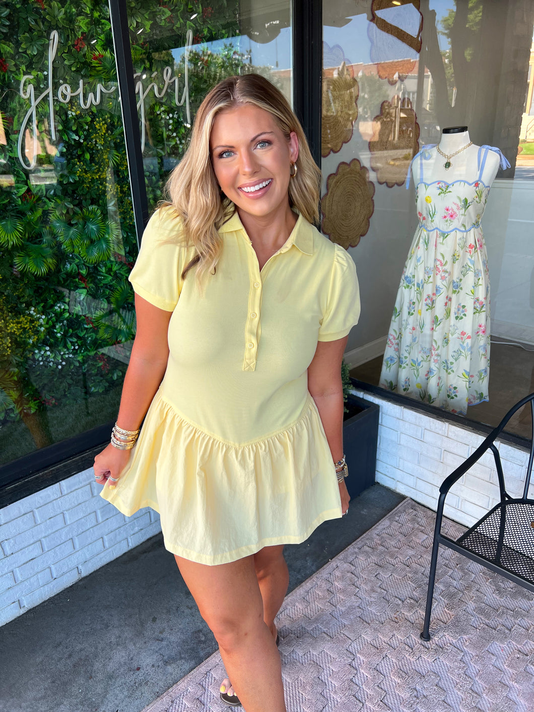 Caroline Polo Shirt Dress Romper - Yellow