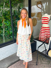 Load image into Gallery viewer, Merritt Rainbow Fish Midi Skirt- Ivory

