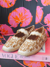 Load image into Gallery viewer, Ariana Espadrille Embroidered Flats-Tan
