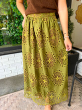 Load image into Gallery viewer, Sofia Eyelet Lace Maxi Skirt - Olive
