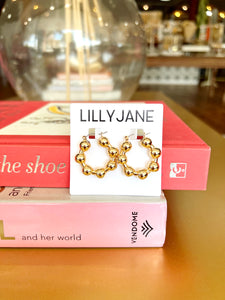 Gold Ball Metal Hoops