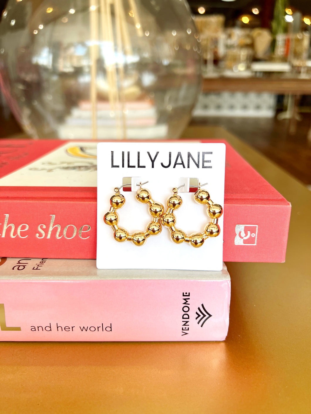 Gold Ball Metal Hoops