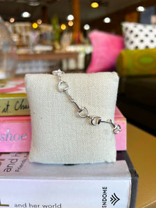 Silver Dainty Horsebit Magnetic Bracelet