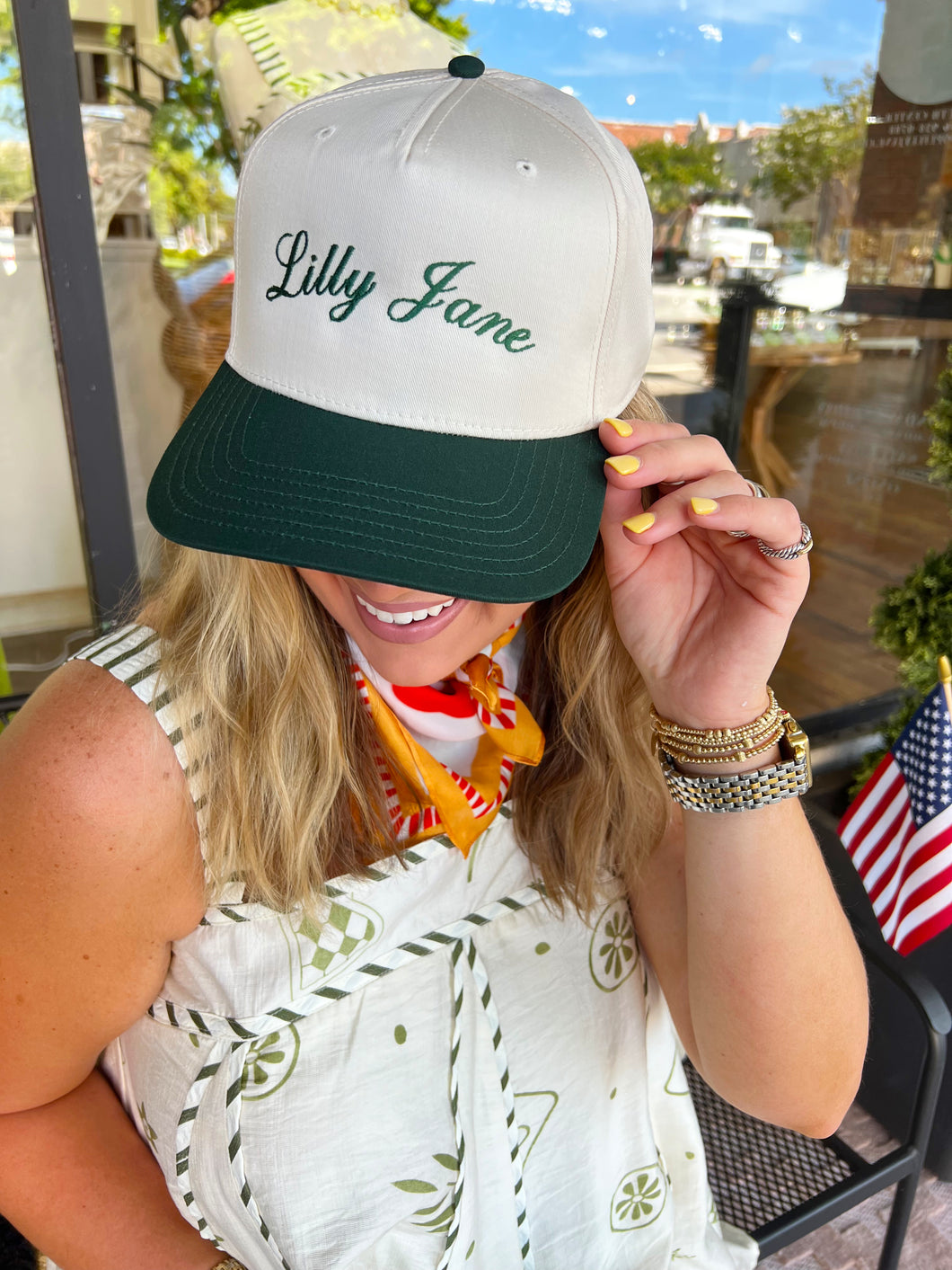 Lilly Jane Vintage Baseball Cap - Hunter Green