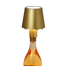 Load image into Gallery viewer, LED Gold Cordless Bottle Lmapshade
