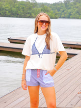 Load image into Gallery viewer, Bikini Printed Short Sleeve Oversized Graphic - Navy Blue
