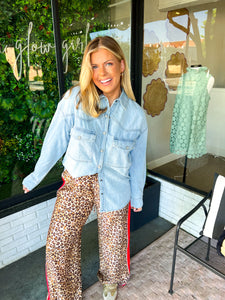 Abbie Oversized Button Up Denim Shirt - Light Denim