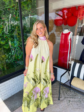 Load image into Gallery viewer, Bloom Floral Halter Neck Jumpsuit- Yellow/Olive
