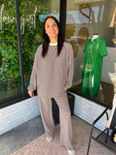 Load image into Gallery viewer, Alice Stripe Oversized Lounge Top-Brown/Cream
