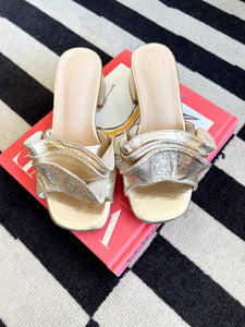 Frances Ruffle Heels-Gold