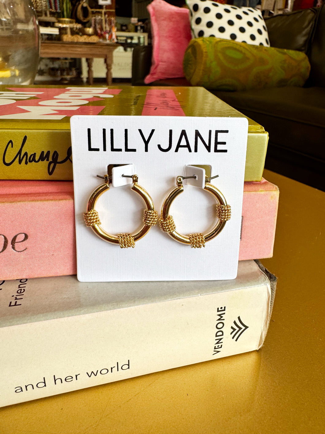 Gold Wire Wrapped Hoops