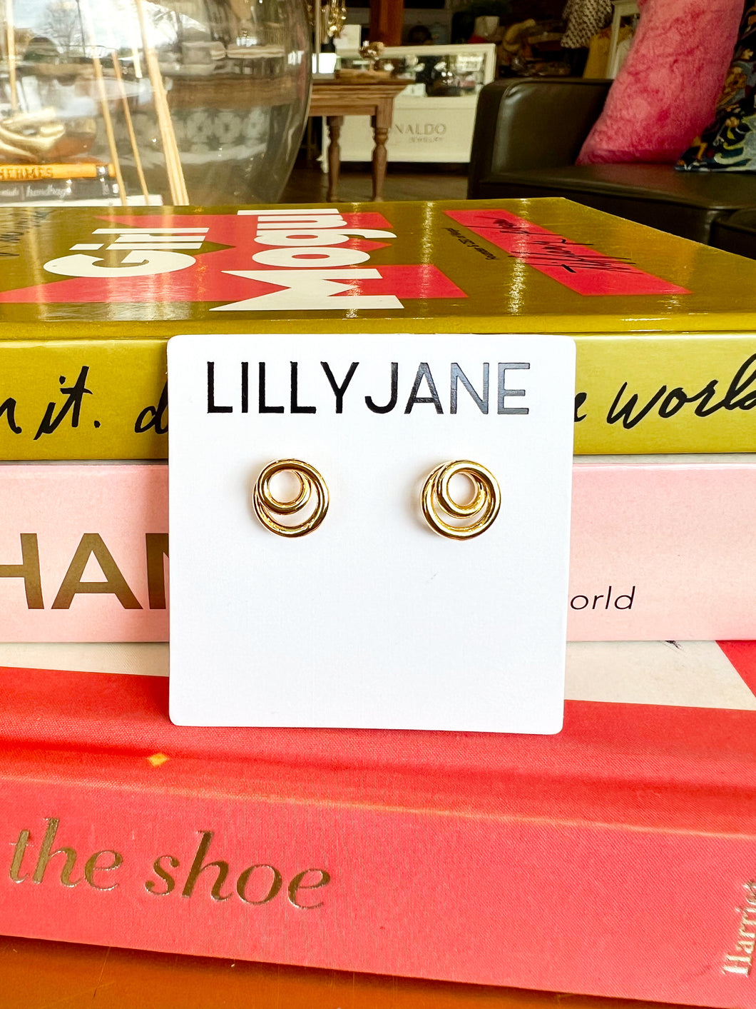 Gold Swirl Stud Earrings