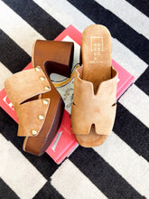 Load image into Gallery viewer, Florence Suede Chunky Block Heels- Brown
