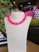 Load image into Gallery viewer, Rondelle Gold Beaded Necklace - Hot Pink
