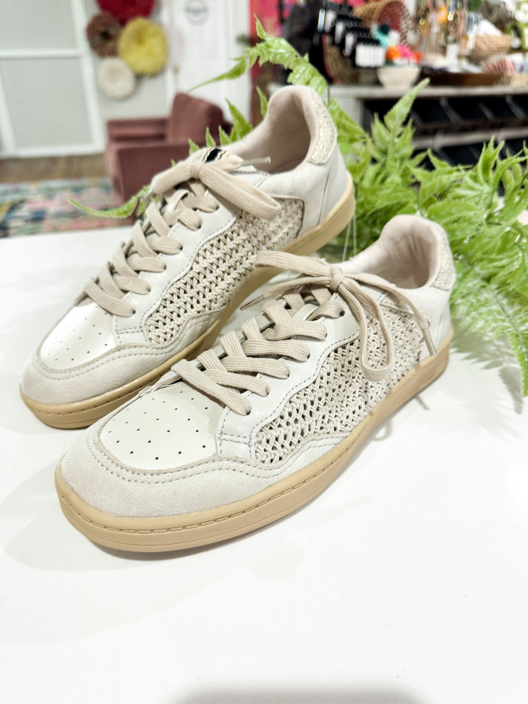 Roma Woven Low Top Sneakers - Bone