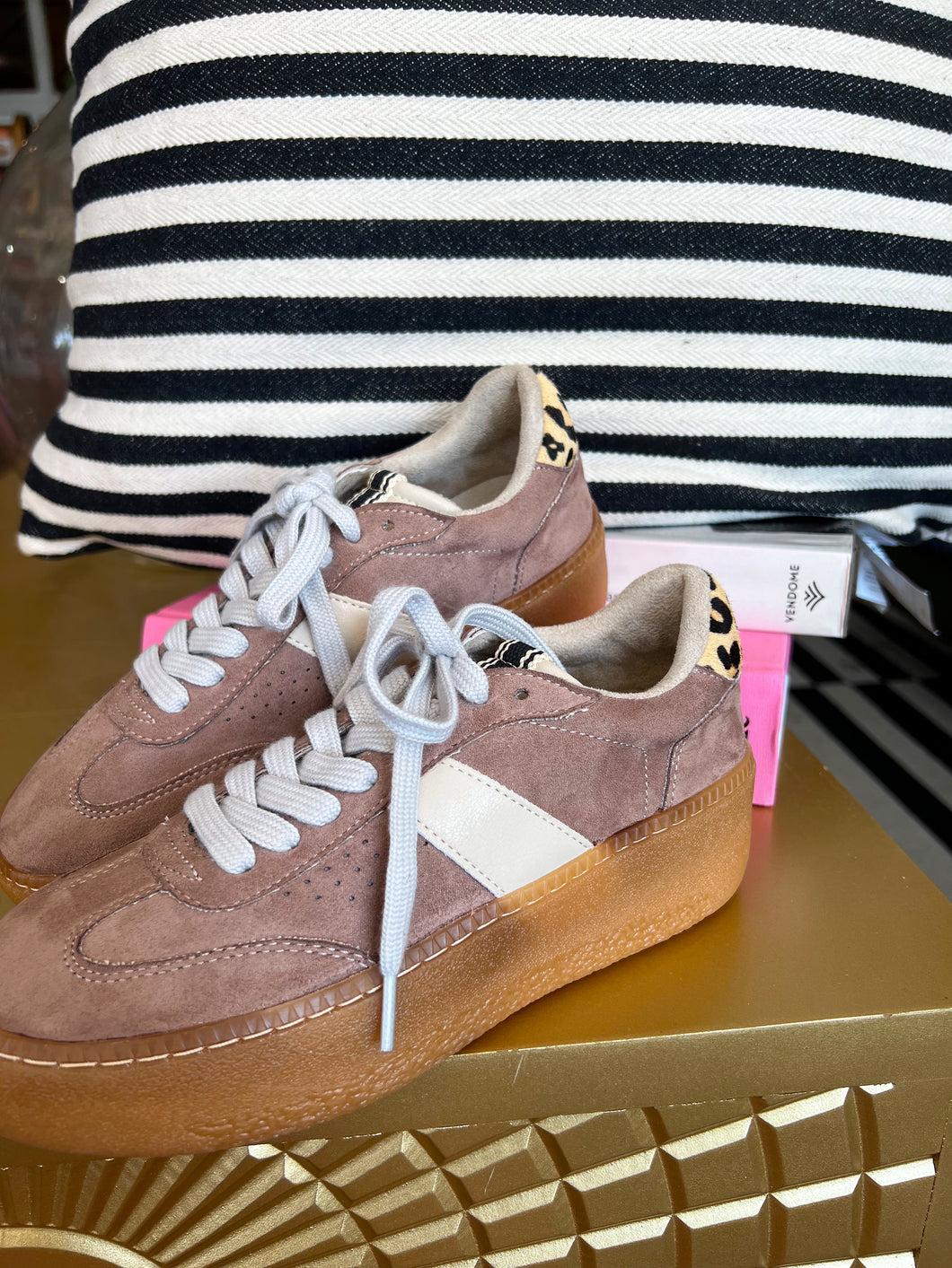 Stacey Suede Platform Sneakers - Taupe