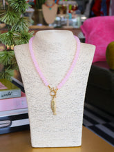 Load image into Gallery viewer, Glass Beaded Fish Toggle Necklace - Light Pink
