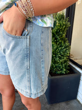 Load image into Gallery viewer, Hailey High Waisted Denim Shorts - Light Blue
