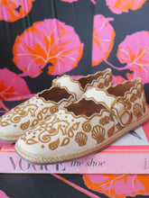 Load image into Gallery viewer, Ariana Espadrille Embroidered Flats-Tan

