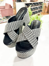 Load image into Gallery viewer, Imelda Chunky Wedge - Black/White
