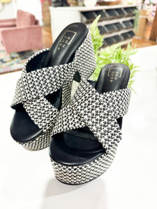 Imelda Chunky Wedge - Black/White