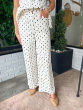 Load image into Gallery viewer, Stevie Polka Dot Wide Leg Pants- White
