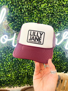 Lilly Jane Vintage Logo Trucker Hat- Maroon