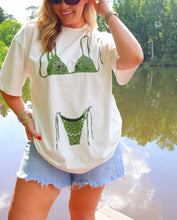Load image into Gallery viewer, Green Paisley Bikini Oversized Tee- Charlie Southern
