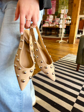 Load image into Gallery viewer, Arizona Studded Slingback Flats- Nude

