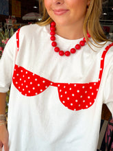 Load image into Gallery viewer, Polka Dot Bikini Graphic Tee -Red
