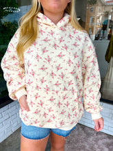 Load image into Gallery viewer, Josie Floral Printed Oversized Hoodie - Cream/Dusty Pink
