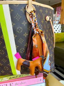Horse Scarf Bag Charm -Brown
