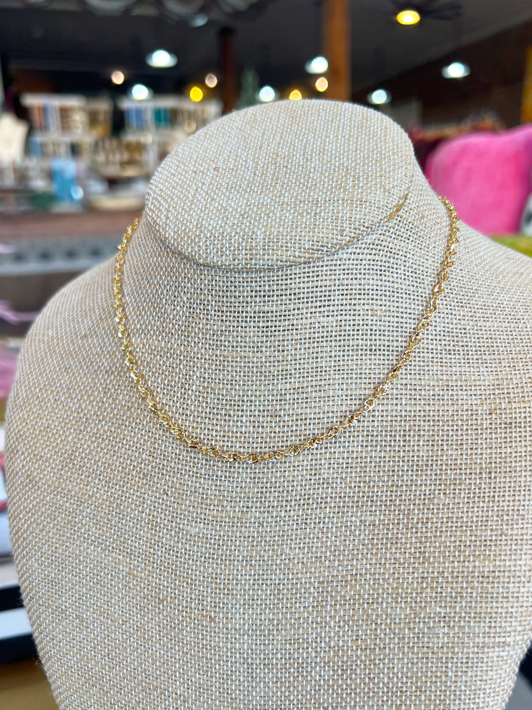 Gold Dainty Oval Link Necklace