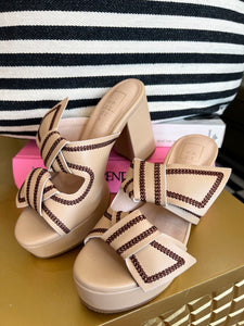 Honey Knotted Platform Heels - Nude