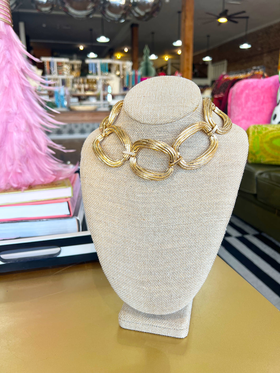 Gold Chunky Chain Choker Necklace