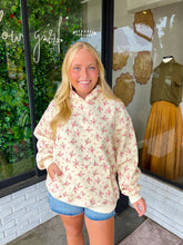 Load image into Gallery viewer, Josie Floral Printed Oversized Hoodie - Cream/Dusty Pink
