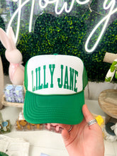Load image into Gallery viewer, Lucky Me Lilly Jane Trucker Hat - White/Green
