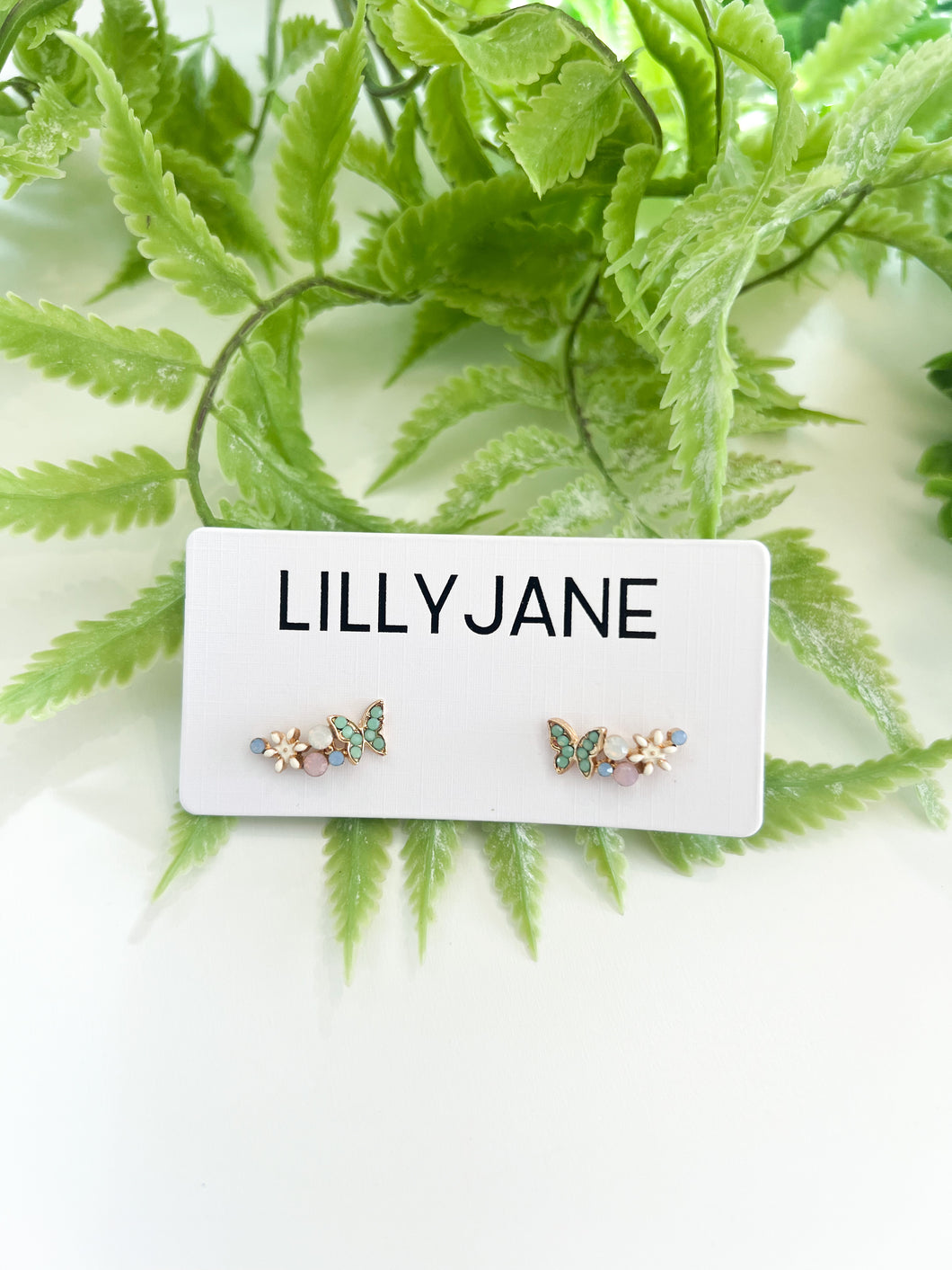 Butterfly Jeweled Cluster Studs