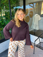Load image into Gallery viewer, Lucy Mock Neck Knit Sweater- Brown

