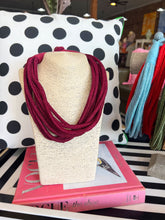 Load image into Gallery viewer, Chunky 8 Strand Rope Necklace-Wine
