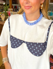 Load image into Gallery viewer, Polka Dot Bikini Graphic Tee -Navy
