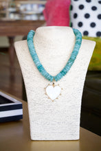 Load image into Gallery viewer, Chunky Beaded Heart Pendant Necklace - Green
