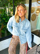 Load image into Gallery viewer, Abbie Oversized Button Up Denim Shirt - Light Denim
