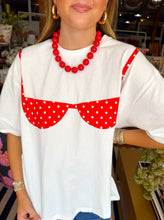 Load image into Gallery viewer, Polka Dot Bikini Graphic Tee -Red
