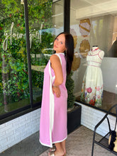 Load image into Gallery viewer, Shay Luxe Soft Sleeveless Midi Dress- Pink/White
