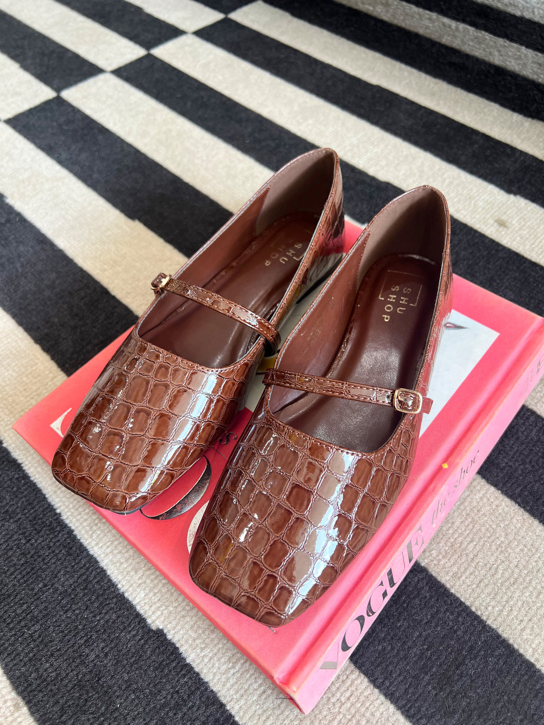 Adele Ballet Flats - Brown Croc